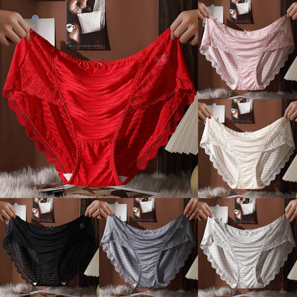 🩲🌸【XL-5XL】Дамски дантелени бикини с големи размери, плътно прилепнали към ханша, екстра голям размер.