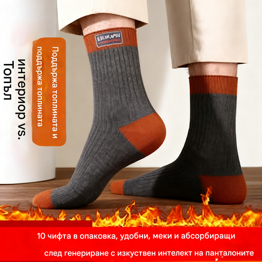 😍🧦【10 чифта】2025 г. Нови мъжки памучни чорапи с дезодорант, абсорбиращи потта