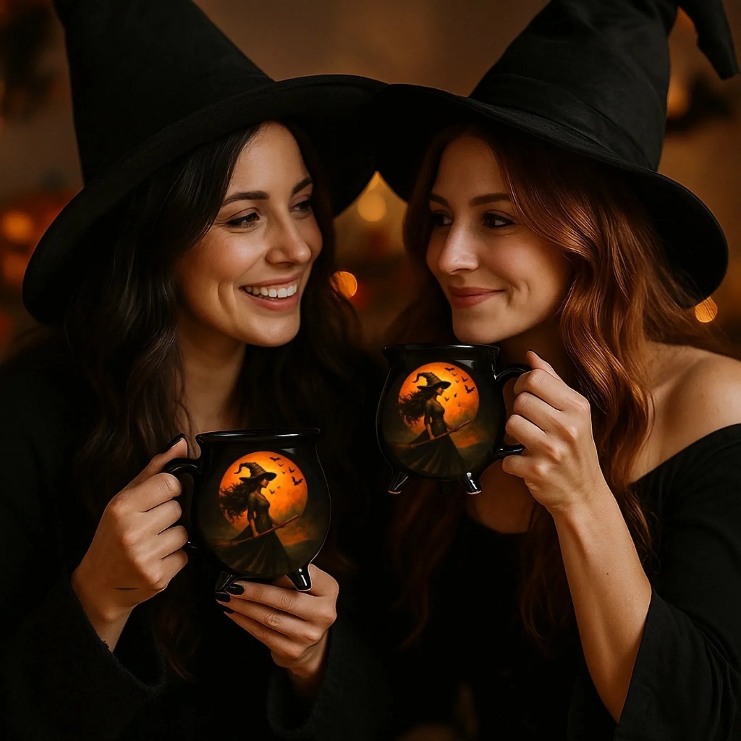 🧙‍♀️🎃🔥Уникален и креативен дизайн: чаша с форма на вещическо казанче, инкрустирана със скъпоценни камъни.