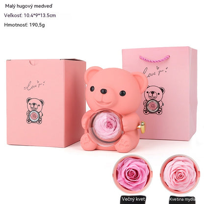 ✨Плюшено мече + кутия с пръстени с консервирана роза