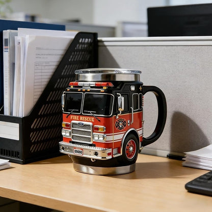 🚒🚑🚓Чаша с изображение на пожарна кола/линейка/полицейска кола, чаша за кафе за дома/офиса