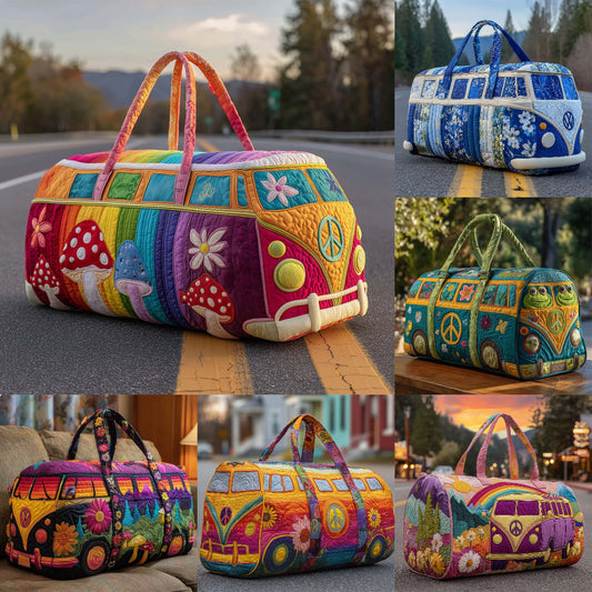 🌸👜Пътна чанта Hippie Van с подплатена материя