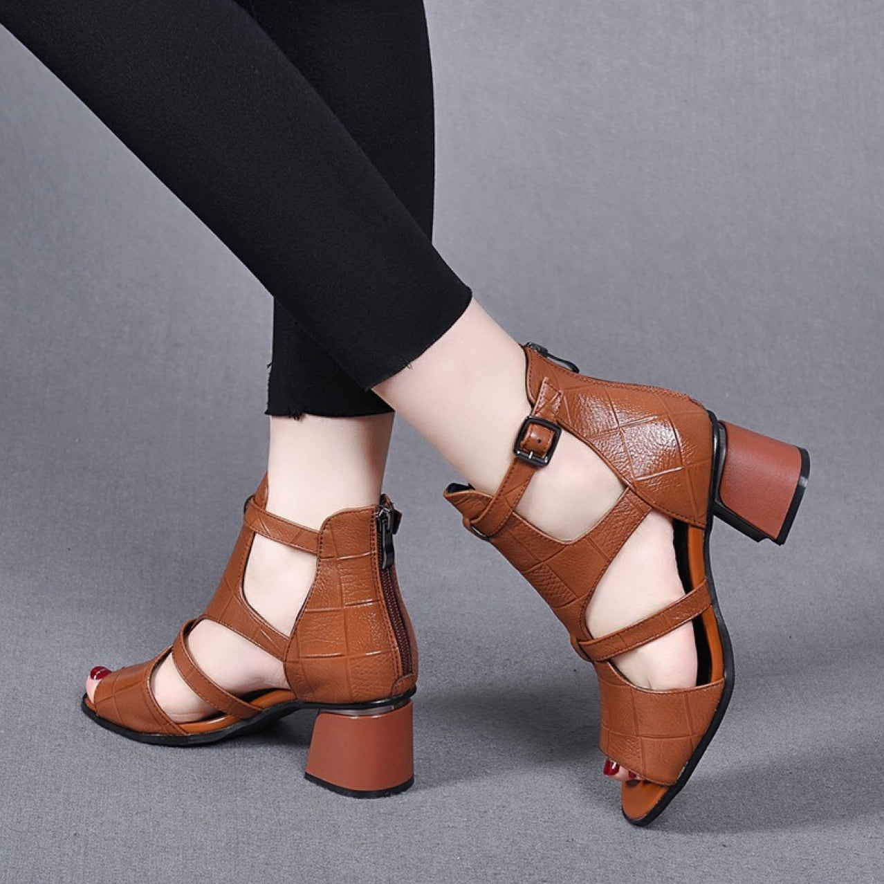 【30%OFF】💖【35-40】✨👡2026 Нови сандали с дебел ток от мека кожа