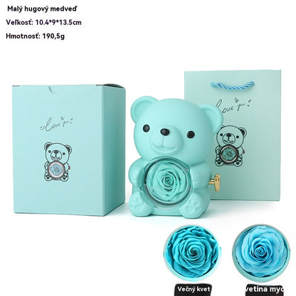 ✨Плюшено мече + кутия с пръстени с консервирана роза