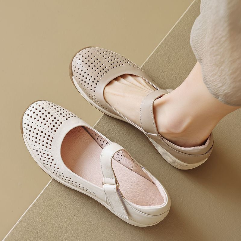👡【35-40】Нови дамски обувки с мека подметка на клиновиден ток - удобни и без умора на краката