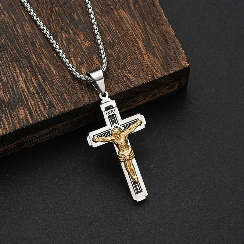 ✨【Оферта за ограничено време】✝️Колие с кръст на Исус---✝️Този кръст е символ на Исус Христос.