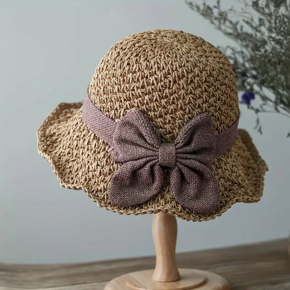 🎀 【1 брой 24 евро】 👒 | Ретро сламена шапка с панделка – сгъваема и дишаща за лятото