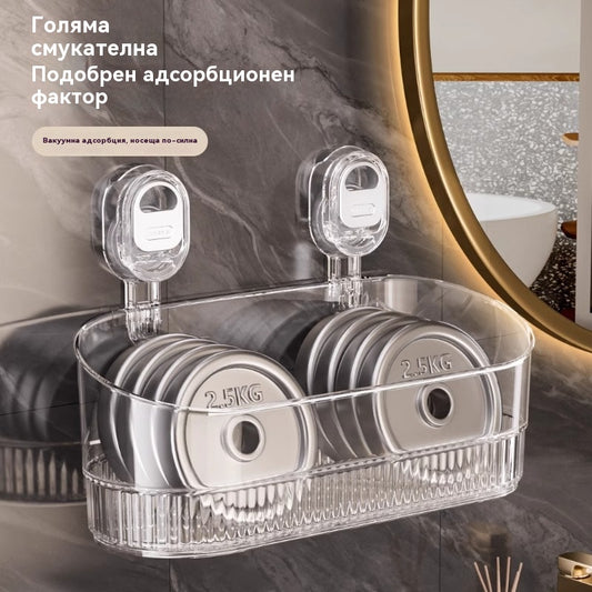 🍽️🧺【50% отстъпка】🔥🔥Стенна стойка с вендуза без пробиване за кухня и баня