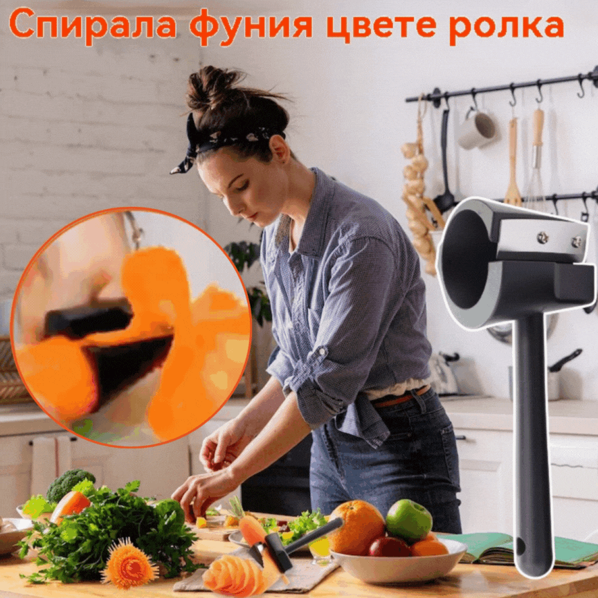 🔥【Купете 1, вземете 1 безплатно】🥕304 Неръждаема стомана Креативен кухненски нож за обелване и нарязване на зеленчуци и плодове