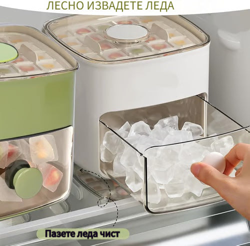 💞Продажбите надхвърлиха 50 000! 💥🥤🧊 50% отстъпка! Ледогенератор с функция за съхранение на лед: прави 48 кубчета лед наведнъж. Предлага се с лъжичка за лед и щипки за лед.