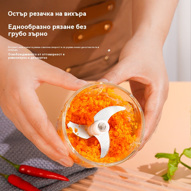 💥ПОСЛЕДЕН ДЕН НА РАЗПРОДАЖБАТА! 50% ОТСТЪПКА!⏰НАД 50 000 ПРОДАДЕНИ БРОЙКИ!😍🍖Електрическа резачка за чесън, мини преносима резачка за зеленчуци