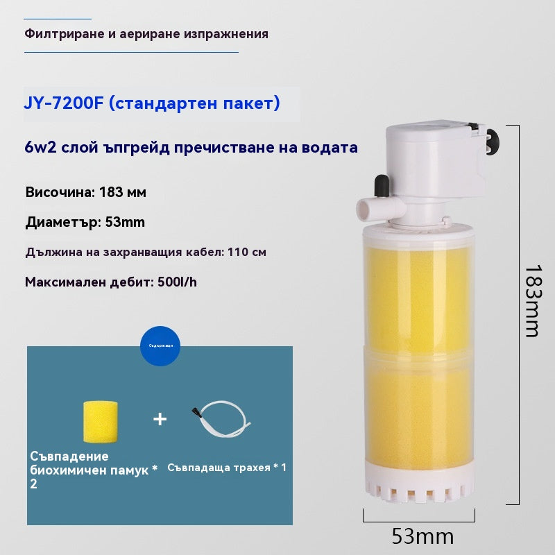 🐟Система за циркулация на водата в аквариума с 3-в-1 филтър, тиха работа.