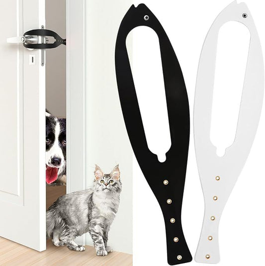 🐱🚪Капак за врата за котки - Скоба за врата за разделяне на домашни любимци, без необходимост от пробиване и с гъвкава ключалка