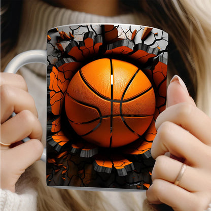 ⚽🏀🥎 Керамична чаша с дизайни на футбол, баскетбол и ръгби