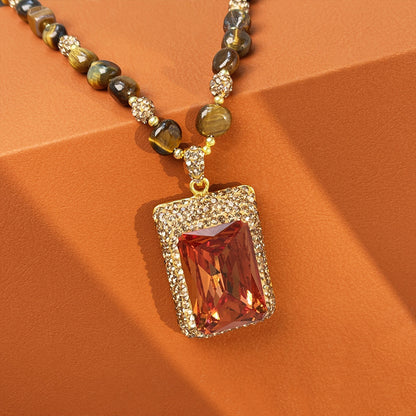 ✨🧡【Горещи продажби】Луксозно колие с естествен необработен аметист