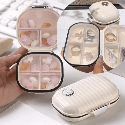 🔥💊【Купете 1, вземете 1 безплатно】🎁Многофункционална влагоустойчива кутия за съхранение със 7 решетки, преносима кутия за лекарства, кутия за бижута