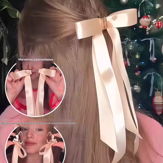 ✨🎀Магнитна щипка за коса с панделка