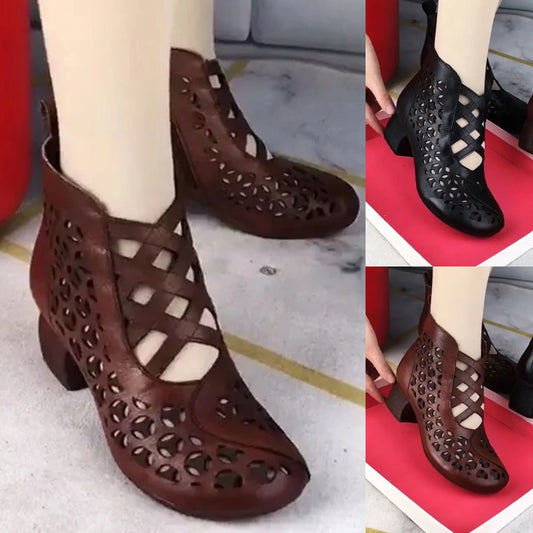 👠【35-41】Нови удобни кожени обувки с мека подметка и куха подметка за жени