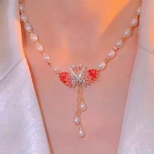 ✨Нова луксозна огърлица с перли тип лебед