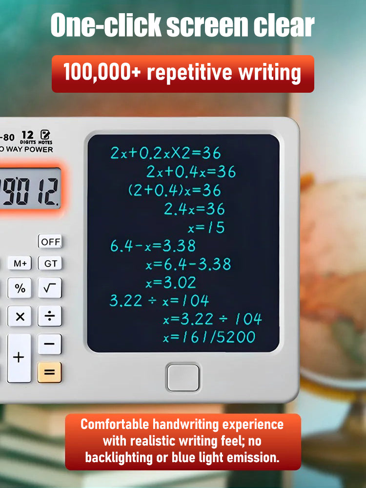 ✨ ✨Настолен калкулатор с подложка за писане, многофункционална подложка за офис употреба в счетоводството и финансите, смарт компютър