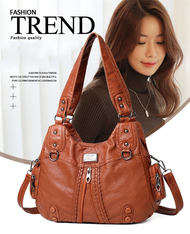 💟【45% ОТСТЪПКА】Нова мека кожена чанта за през рамо с голям капацитет 2026