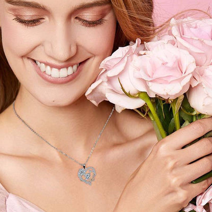 ✨Елегантно колие с висулка във формата на сърце с роза