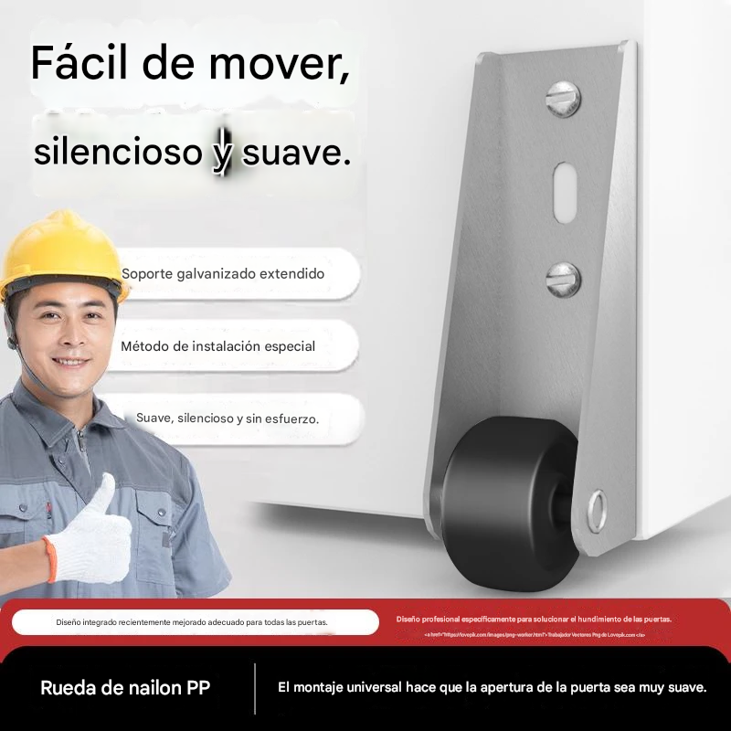 【12 колела + 48 винта】🚪 Опора за плъзгаща се врата с колела – безшумна, регулируема и лесна за монтаж 🔧