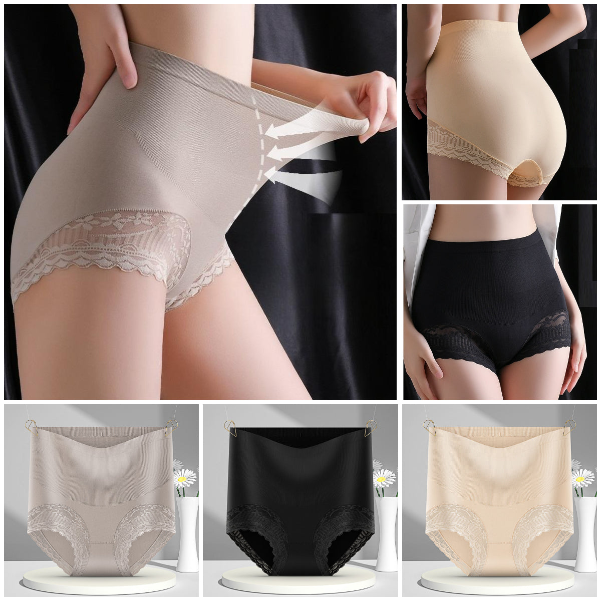 🔥【3бр.】【45-100 кг】💖 Оформящи бикини с плосък корем и push-up ефект – меки, дишащи и отслабващи по фигурата