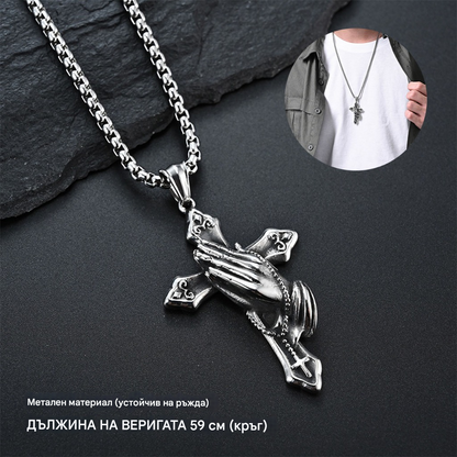 🙏Кръст, носен по време на молитва – мощна молитвена огърлица, която предава вяра и надежда.🙏