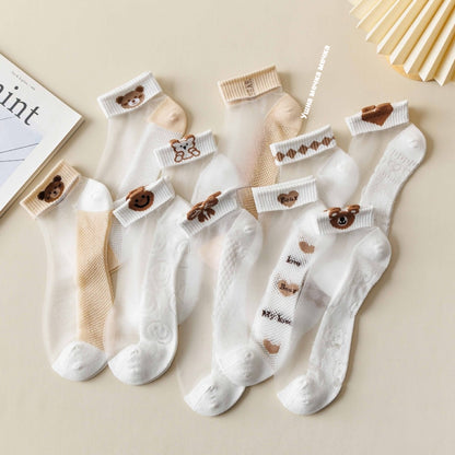 🔥【10 чифта】✨🧦2026 Нови летни леки и дишащи мрежести къси чорапи
