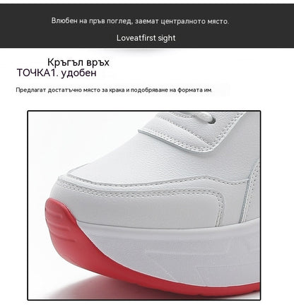 🔥【Супер стойност】🔥【35-40】Нови маратонки от естествена кожа с дебела подметка (височина 8 см)