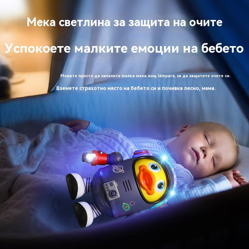 🦆Танцуващо космическо пате! 🌈Цветни светлини✨ + динамична музика🎶Забавна играчка за бебета