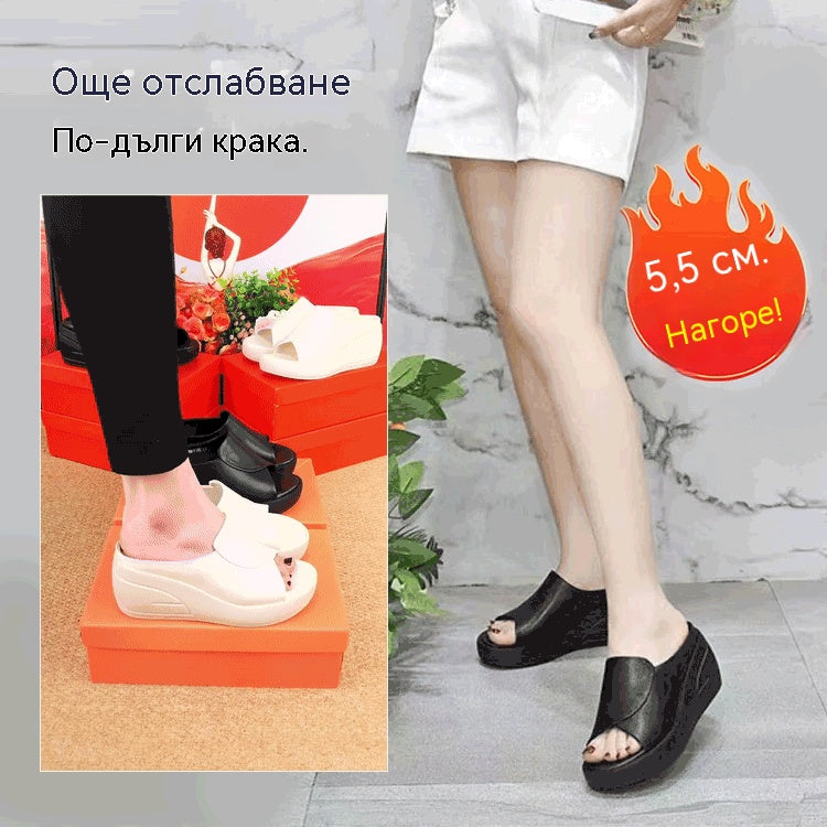 🔥👡【35-42】Модерни дамски сандали от естествена кожа с мека и дебела подметка 2025